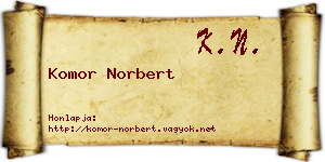 Komor Norbert névjegykártya