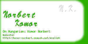 norbert komor business card